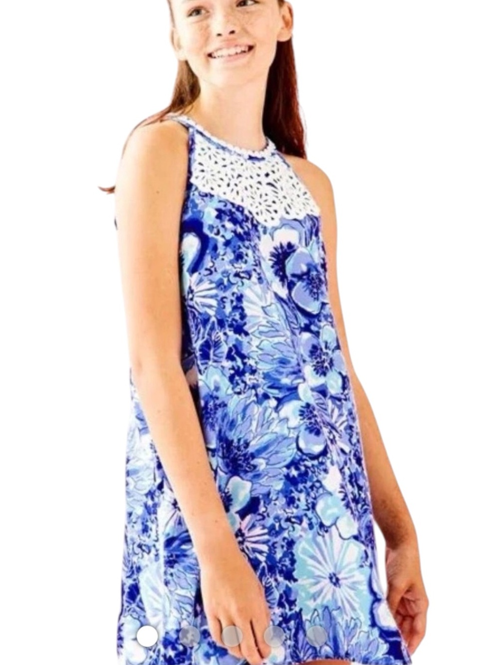 Lilly Pulitzer Girls Mini Pearl Shift Dress Coastal Blue Catch n Keep Size 12